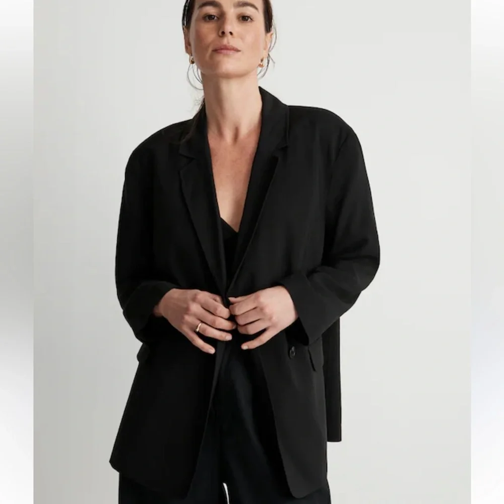 Madewell Jacket Relaxed‎ Fit Blazer in Softdrape True Black XS
